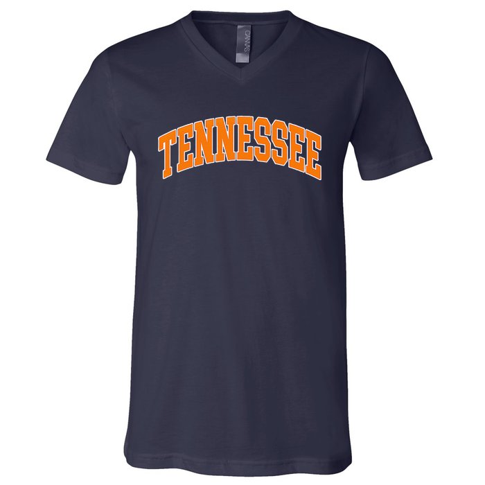 Tennessee Classic Font State Name Design V-Neck T-Shirt