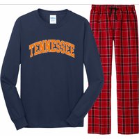 Tennessee Classic Font State Name Design Long Sleeve Pajama Set