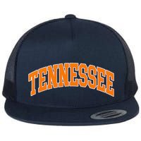 Tennessee Classic Font State Name Design Flat Bill Trucker Hat