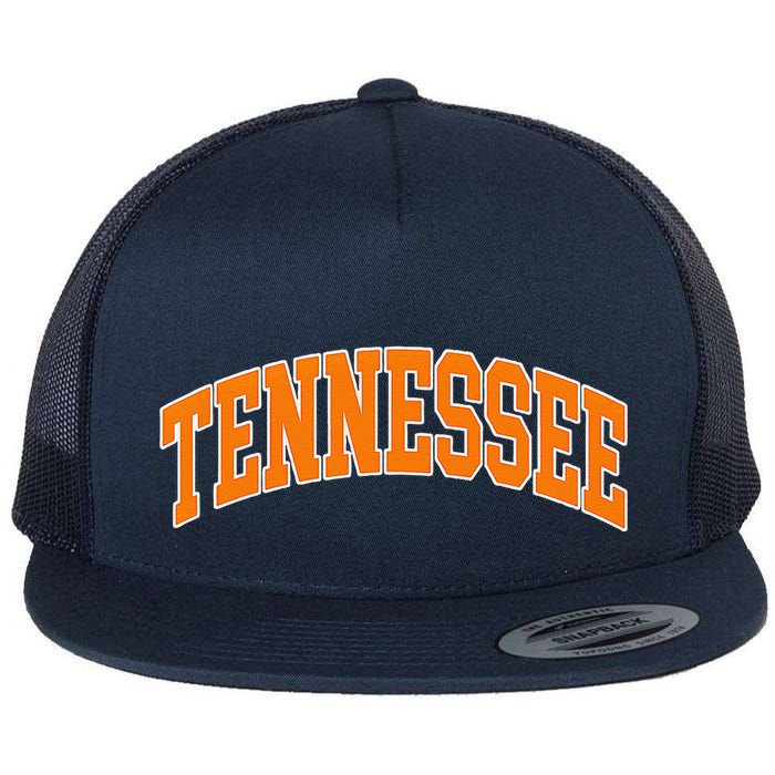 Tennessee Classic Font State Name Design Flat Bill Trucker Hat