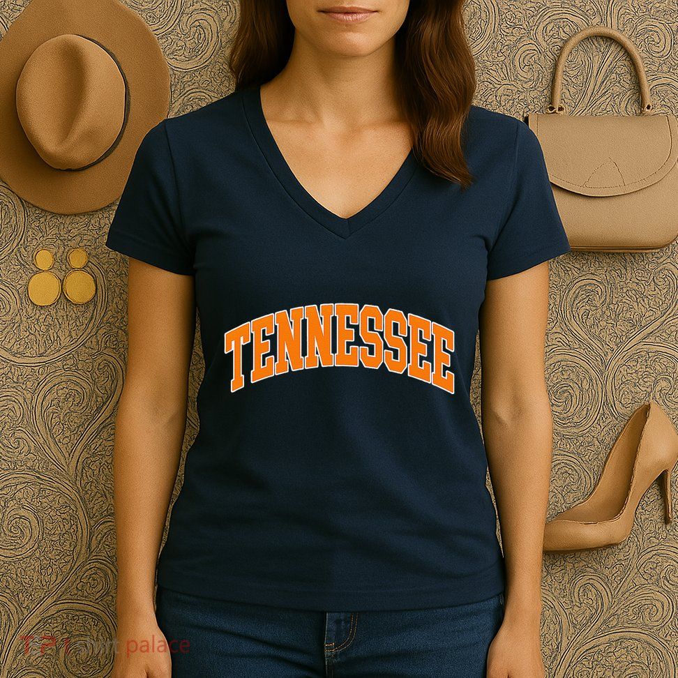 Tennessee Classic Font State Name Design Women's V-Neck T-Shirt