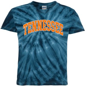 Tennessee Classic Font State Name Design Kids Tie-Dye T-Shirt