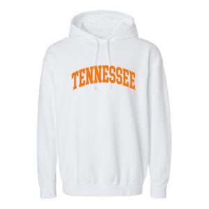 Tennessee Classic Font State Name Design Garment-Dyed Fleece Hoodie