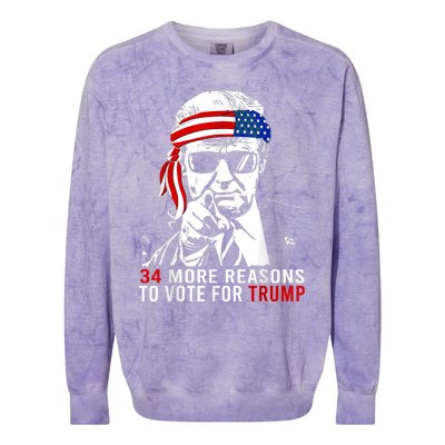 Trump Convicted Felon 34 More Reasons To Vote For Trump Colorblast Crewneck Sweatshirt