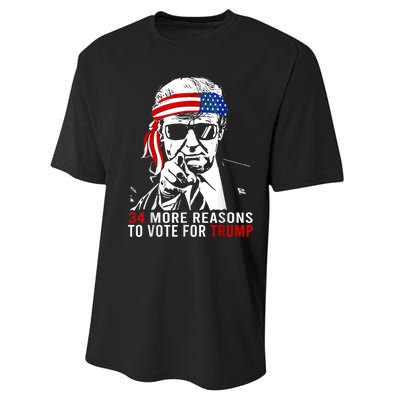 Trump Convicted Felon 34 More Reasons To Vote For Trump Performance Sprint T-Shirt