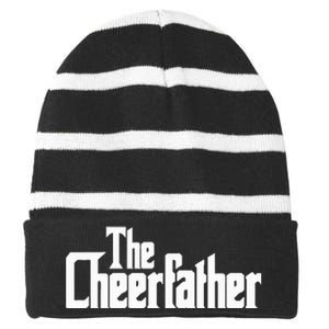 The Cheerfather Fathers Day Cheerleader Striped Beanie with Solid Band