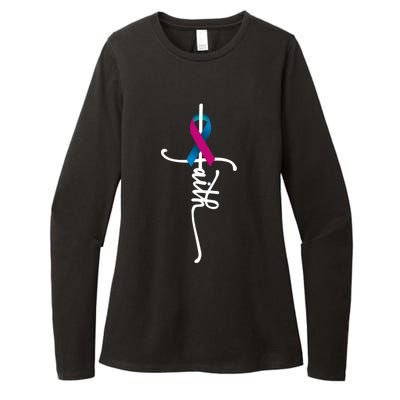 Thyroid Cancer Faith Thyroid Cancer Awareness Support Great Gift Womens CVC Long Sleeve Shirt