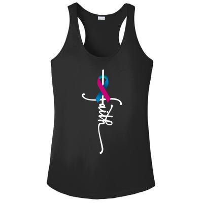 Thyroid Cancer Faith Thyroid Cancer Awareness Support Great Gift Ladies PosiCharge Competitor Racerback Tank