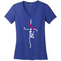 Thyroid Cancer Faith Thyroid Cancer Awareness Support Great Gift Women's V-Neck T-Shirt