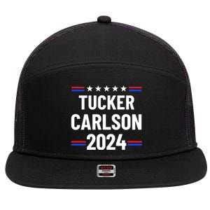 Tucker Carlson For President 2024 7 Panel Mesh Trucker Snapback Hat