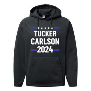 Tucker Carlson For President 2024 Performance Fleece Hoodie