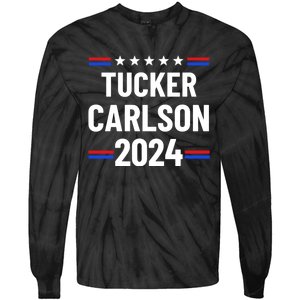 Tucker Carlson For President 2024 Tie-Dye Long Sleeve Shirt