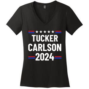 Tucker Carlson For President 2024 Women's V-Neck T-Shirt