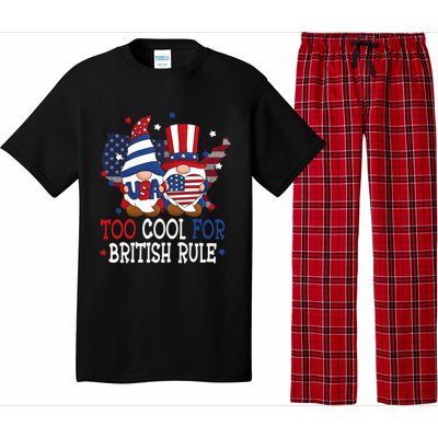 Too Cool For British Rule American Patriotic Gnomes July 4th Gift Pajama Set