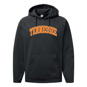 Tennessee Classic Font State Name Performance Fleece Hoodie