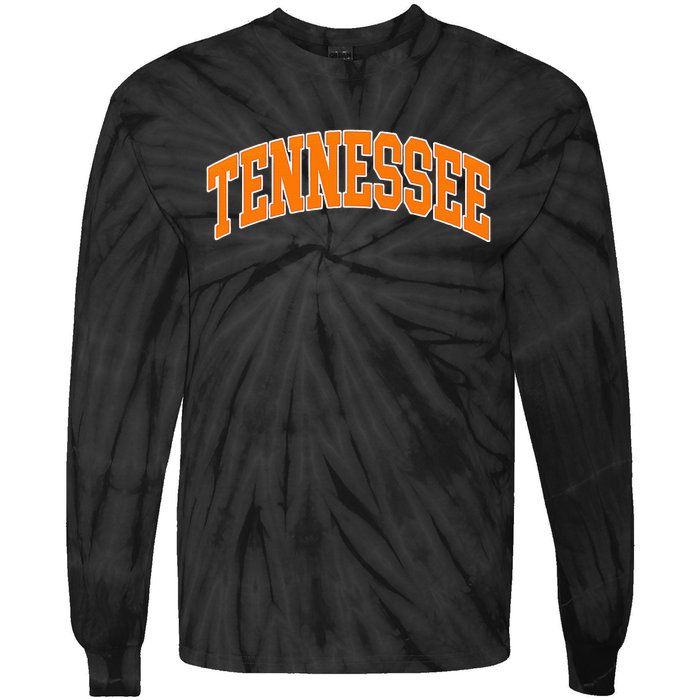 Tennessee Classic Font State Name Tie-Dye Long Sleeve Shirt