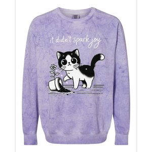 Tuxedo Cat Funny Meme Saying Quotation Spark Joy Colorblast Crewneck Sweatshirt