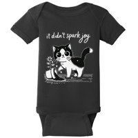 Tuxedo Cat Funny Meme Saying Quotation Spark Joy Baby Bodysuit