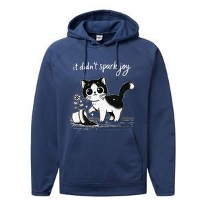 Tuxedo Cat Funny Meme Saying Quotation Spark Joy Performance Fleece Hoodie