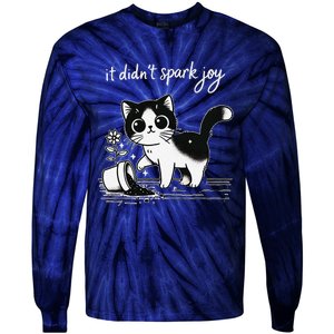 Tuxedo Cat Funny Meme Saying Quotation Spark Joy Tie-Dye Long Sleeve Shirt