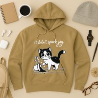 Tuxedo Cat Funny Meme Saying Quotation Spark Joy Hoodie