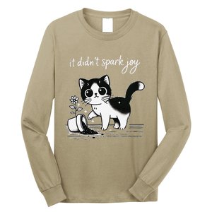 Tuxedo Cat Funny Meme Saying Quotation Spark Joy Long Sleeve Shirt