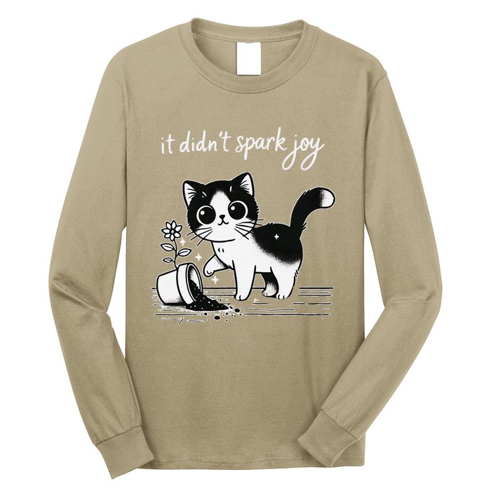 Tuxedo Cat Funny Meme Saying Quotation Spark Joy Long Sleeve Shirt