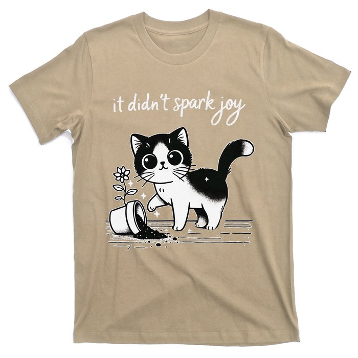 Tuxedo Cat Funny Meme Saying Quotation Spark Joy T-Shirt