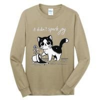 Tuxedo Cat Funny Meme Saying Quotation Spark Joy Tall Long Sleeve T-Shirt