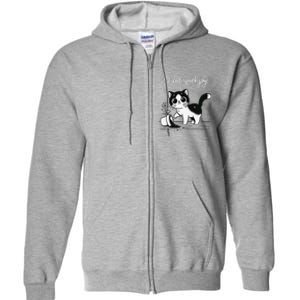 Tuxedo Cat Funny Meme Saying Quotation Spark Joy Full Zip Hoodie