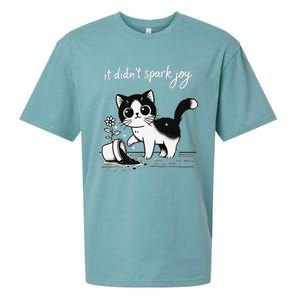 Tuxedo Cat Funny Meme Saying Quotation Spark Joy Sueded Cloud Jersey T-Shirt