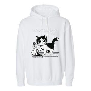 Tuxedo Cat Funny Meme Saying Quotation Spark Joy Garment-Dyed Fleece Hoodie