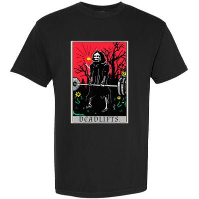 Tarot Card Funny Gym Deadlifts Workout Deadlift Fitness Garment-Dyed Heavyweight T-Shirt