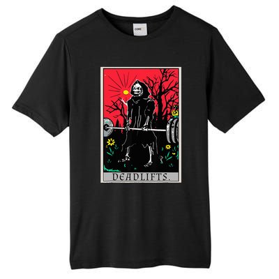 Tarot Card Funny Gym Deadlifts Workout Deadlift Fitness Tall Fusion ChromaSoft Performance T-Shirt