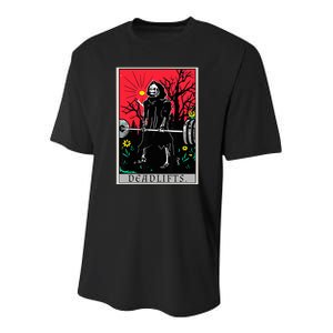 Tarot Card Funny Gym Deadlifts Workout Deadlift Fitness Youth Performance Sprint T-Shirt