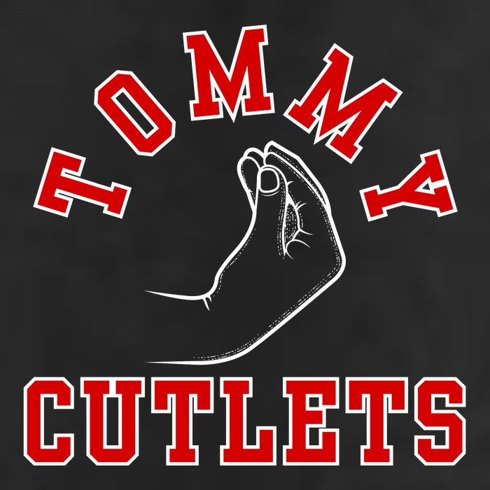 Tommy Cutlets Funny Italian Hand Gesture Football Design 7 Panel Mesh Trucker Snapback Hat