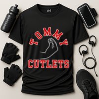 Tommy Cutlets Funny Italian Hand Gesture Football Design Cooling Performance Crew T-Shirt