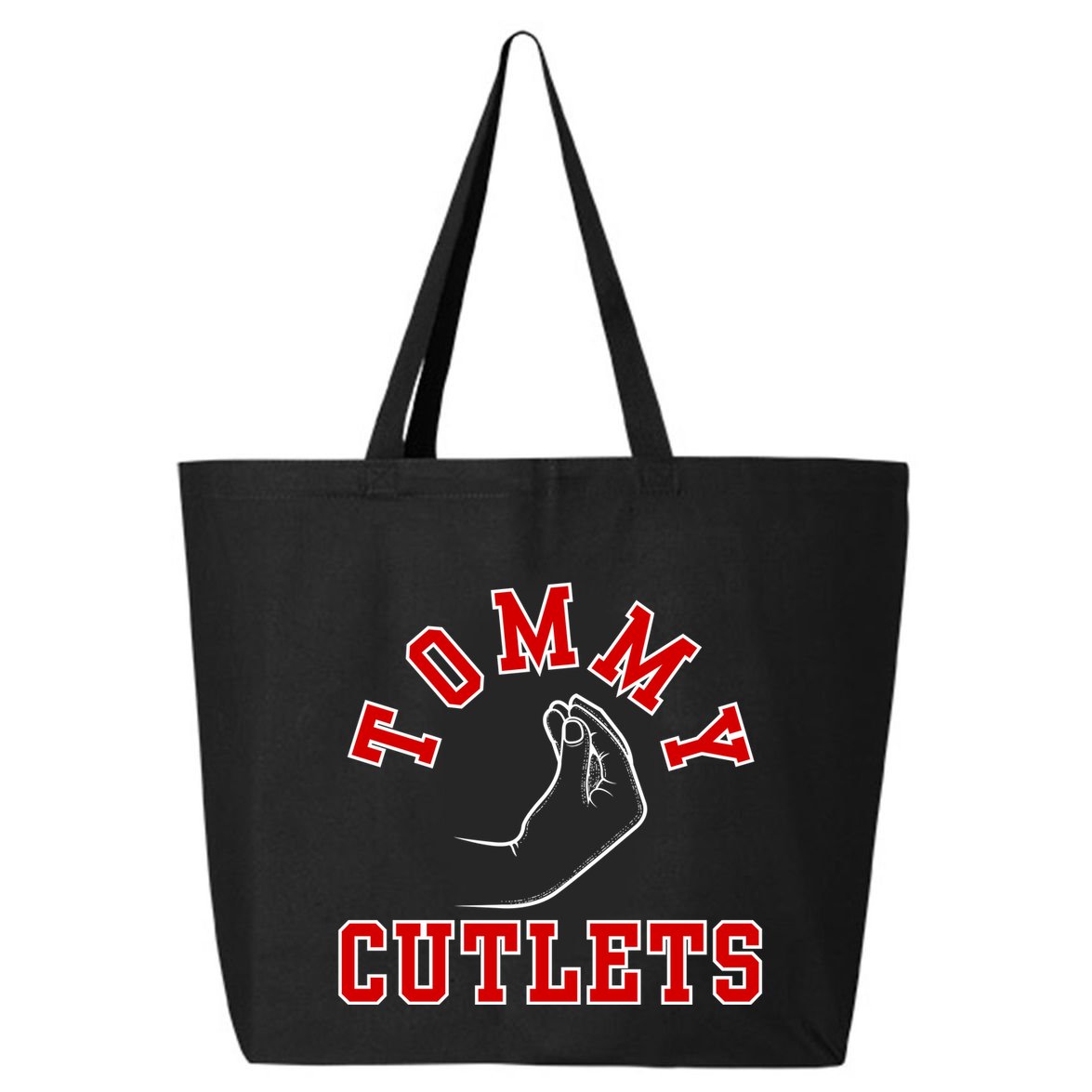 Tommy Cutlets Funny Italian Hand Gesture Football Design 25L Jumbo Tote