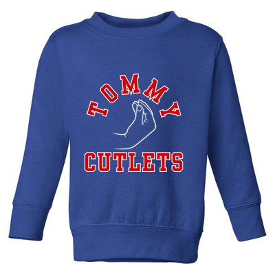 Tommy Cutlets Funny Italian Hand Gesture Football Design Toddler Sweatshirt