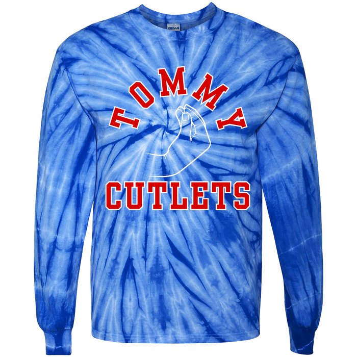 Tommy Cutlets Funny Italian Hand Gesture Football Design Tie-Dye Long Sleeve Shirt