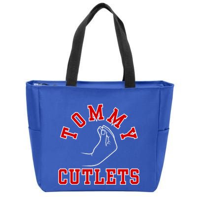 Tommy Cutlets Funny Italian Hand Gesture Football Design Zip Tote Bag