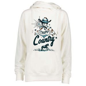 Trump Country Funny Western Trump Cowboy Horse Womens Funnel Neck Pullover Hood