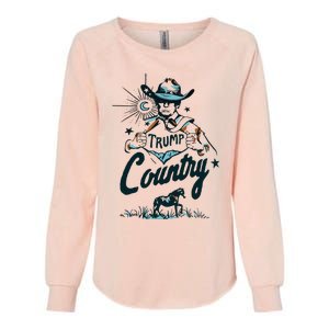 Trump Country Funny Western Trump Cowboy Horse Womens California Wash Sweatshirt