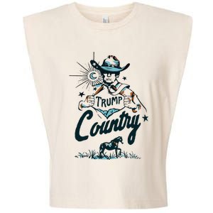 Trump Country Funny Western Trump Cowboy Horse Garment-Dyed Women's Muscle Tee