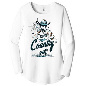 Trump Country Funny Western Trump Cowboy Horse Women's Perfect Tri Tunic Long Sleeve Shirt