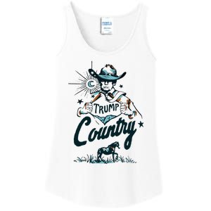 Trump Country Funny Western Trump Cowboy Horse Ladies Essential Tank