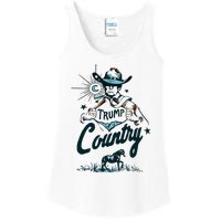 Trump Country Funny Western Trump Cowboy Horse Ladies Essential Tank