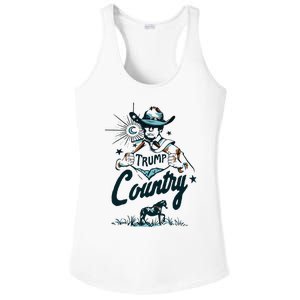 Trump Country Funny Western Trump Cowboy Horse Ladies PosiCharge Competitor Racerback Tank