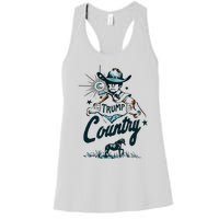 Trump Country Funny Western Trump Cowboy Horse Women's Racerback Tank