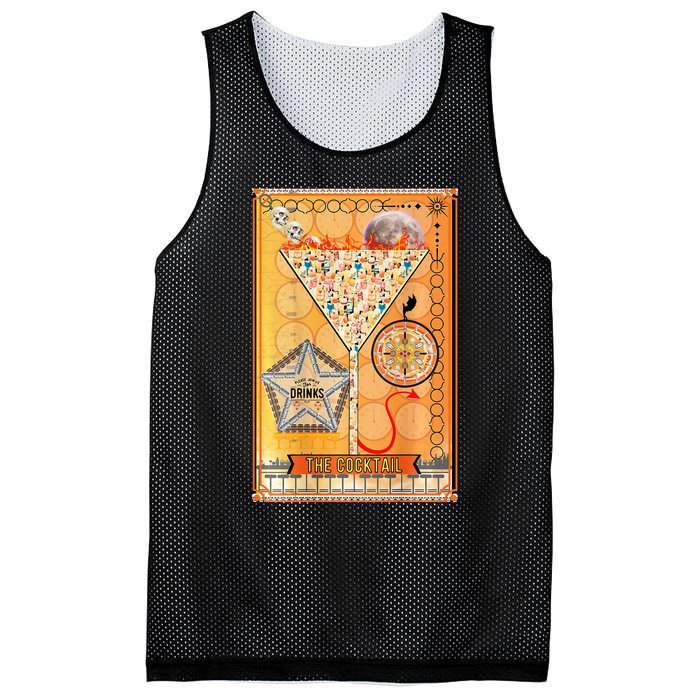 The Cocktail Funny Tarot Playing Card Mesh Reversible Basketball Jersey Tank